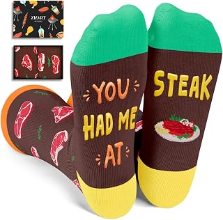 Zmart Food Socks for Men Women - Chicken Nugget Meat Steak Socks, Meat BBQ Barbeque Gifts