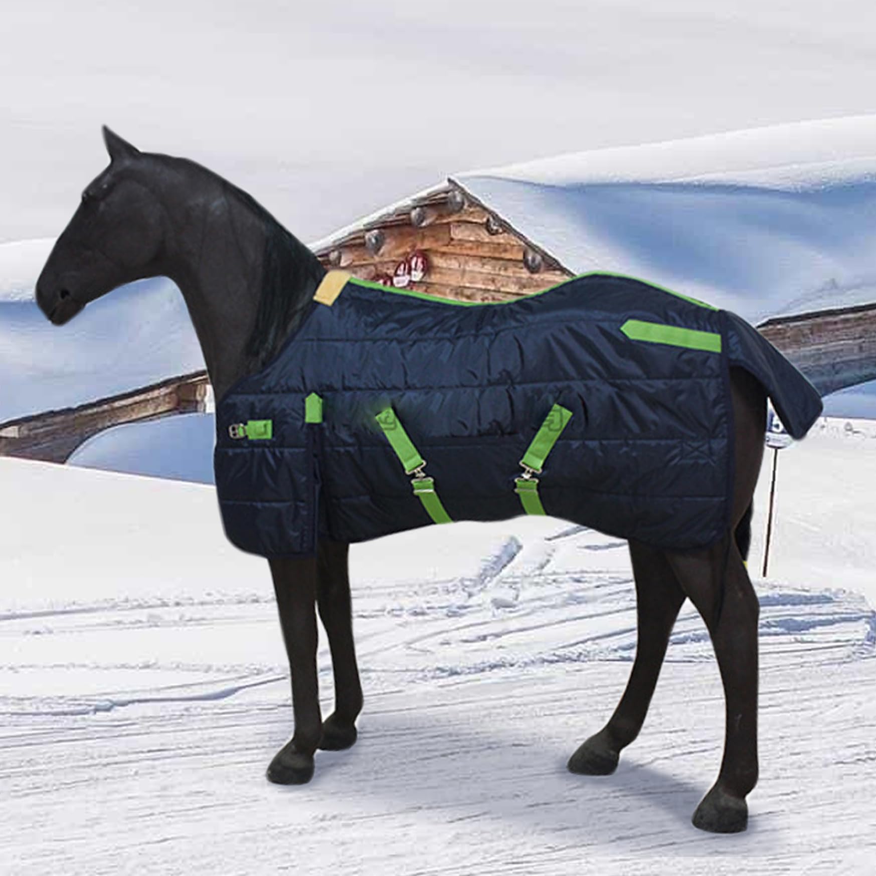 Manta para caballos, manta de invierno para caballos, 39 pulgadas, impermeable, de lujo, resistente al viento y cálida, espesa para invierno para mini, pony, potro, mantas
