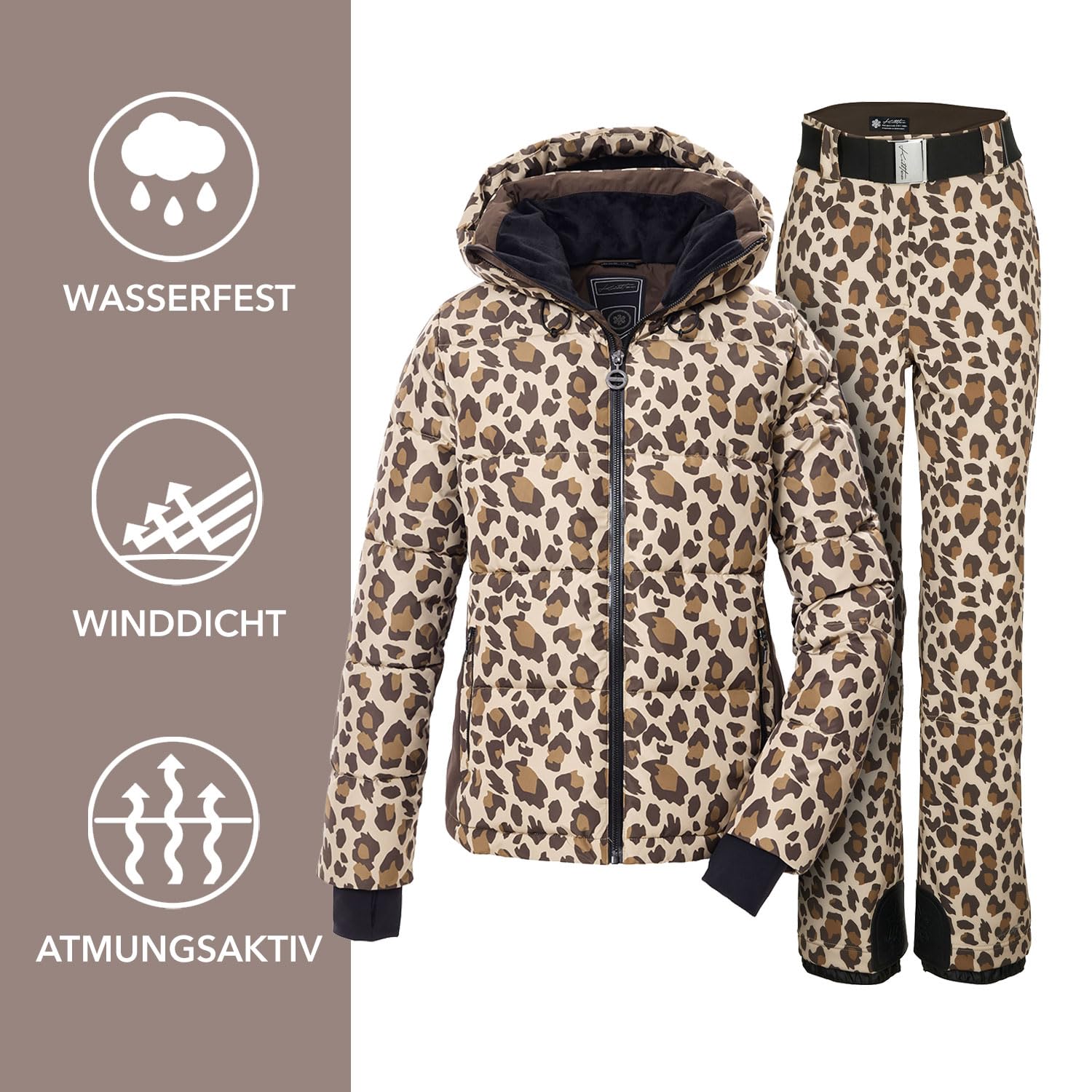 Killtec Damen Skianzug 2 teilig - aus Skijacke und Softshell Skihose - mit 10000mm Wassersäule - wasserdicht, atmungsaktiv