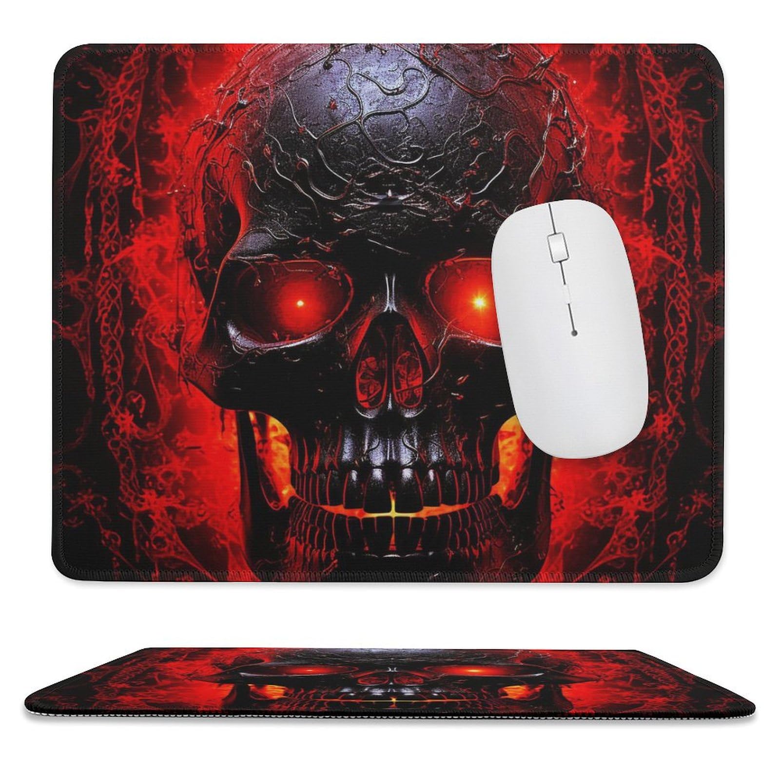 Amazon.com: Black and Red Skull Mouse Pad Non-Slip Waterproof