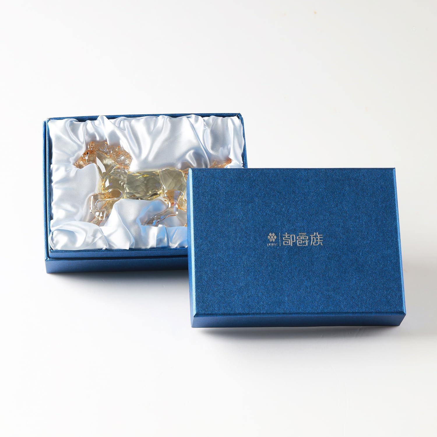 DOJOZ Crystal Horse Realistic Animal Art Figurine Collection Table top Ornament Statue Home Decor (Gold)