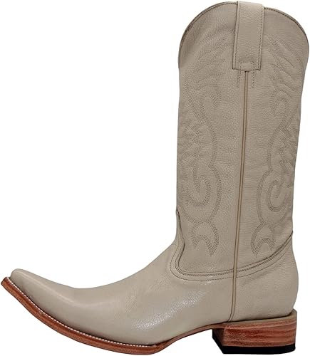 The Western Shops Botas bordadas de cuero genuino para hombre