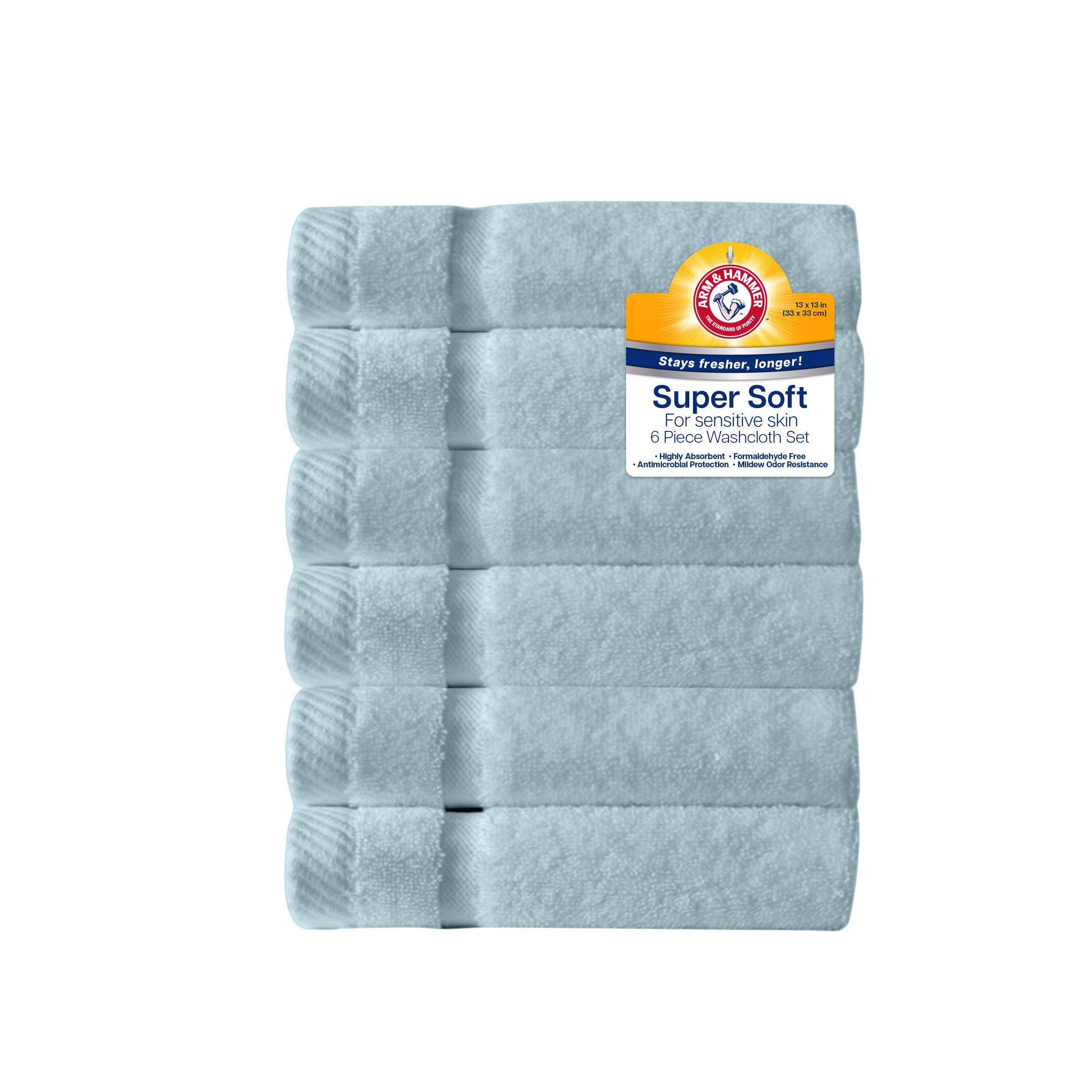 Débarbouillettes visage Arm & Hammer bleu clair idéales pour la routine bébé et bain