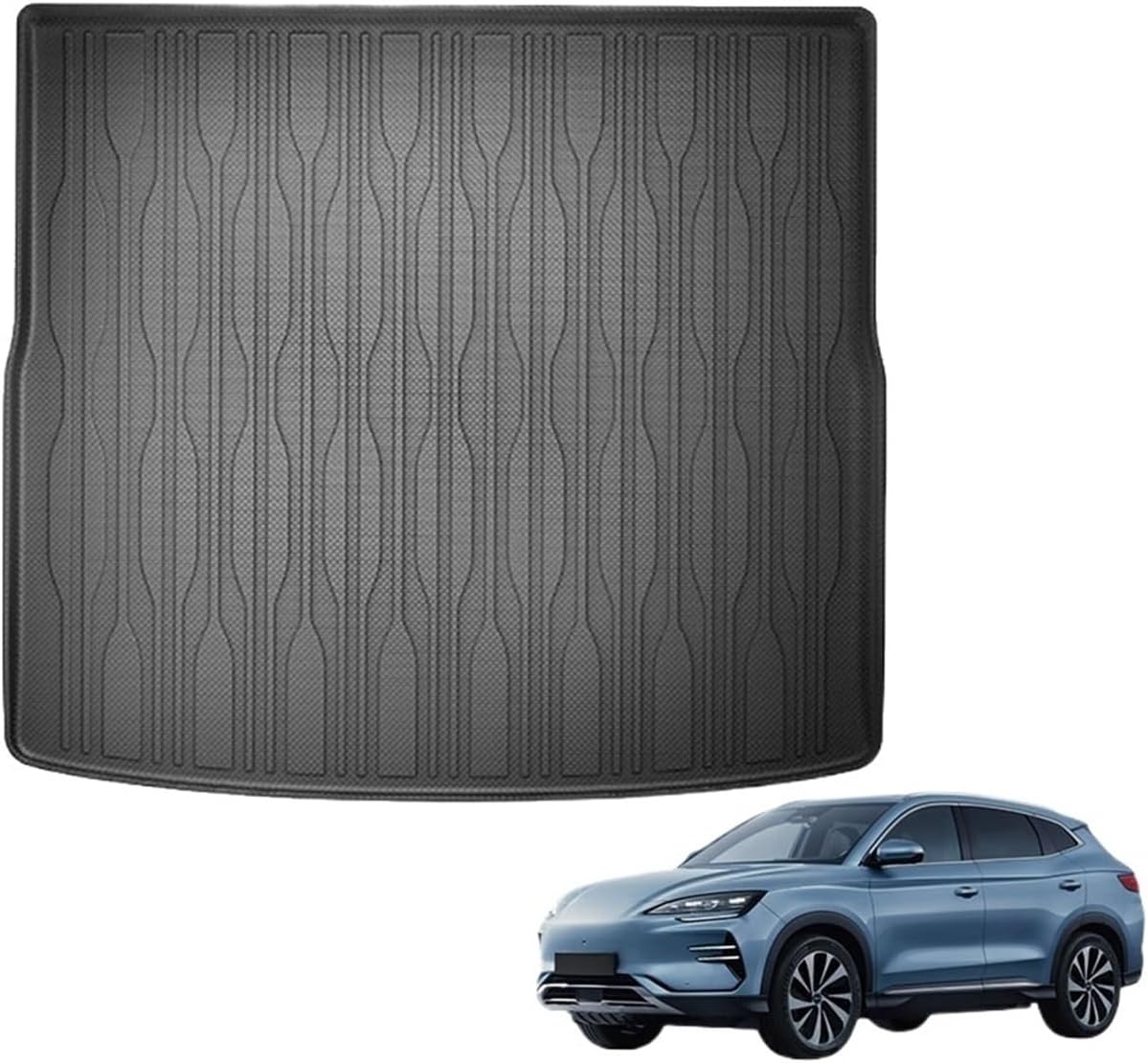 Floor Mats Compatible with BYD Seal U/Song Plus Sealion 6 2021-2025 Car Floor Carpets Trunk Mat Backrest Protection pad,Car TPE Footpad(Trunk Mat 1PC,RHD 2021-2025)
