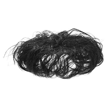 Seamless Curly Hair Topper Wiglet with Bangs Clip Faux Hair Toupee for Women Natural Black Lightweight Hairpiece and Volume