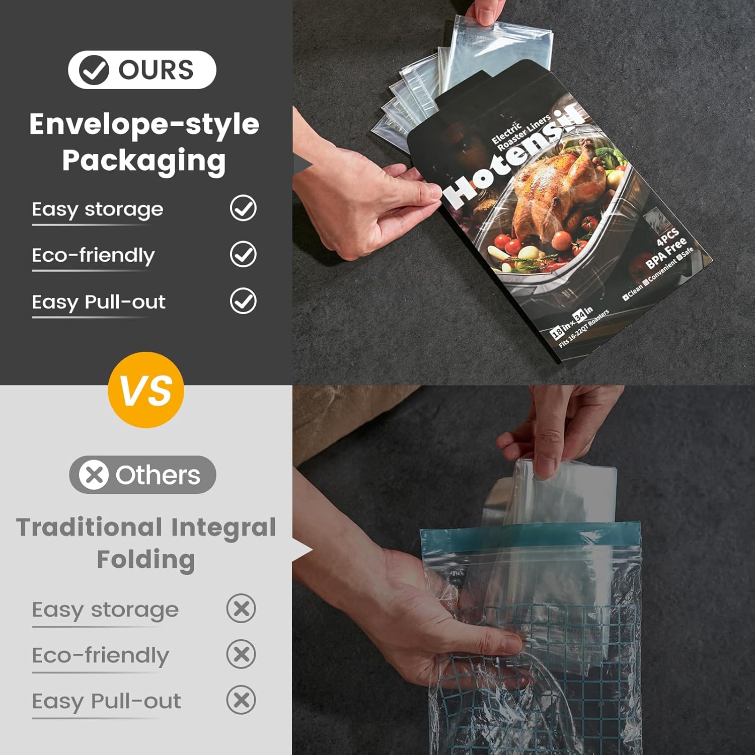 Electric Roaster Liners & Slow Cooker Liners, 10 Count 34 x 18 Inch Universal Fit for 16-22 Quart Roasters, Mess-Free Cooking, Disposable Oven Liners for Easy Cleanup, Cooking Bag - Image 7