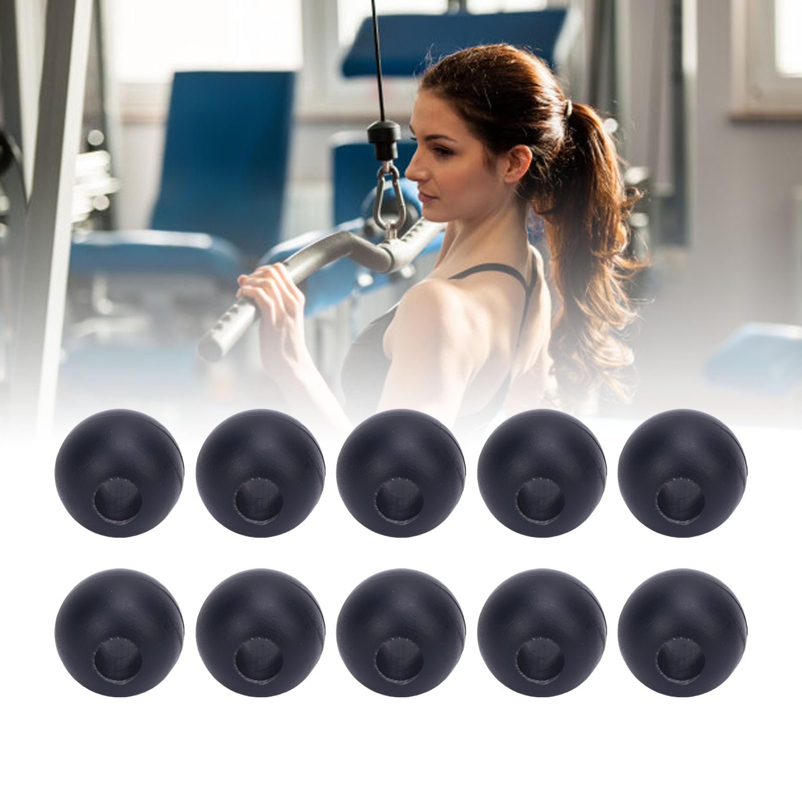 Zestaw Blokad do Kulek do Krążka Fitness, 10 Wytrzymałych Gumowych Części łączących Liny do Maszyn Gimnastycznych do Wszechstronnych Treningów na Siłowni lub w Domu