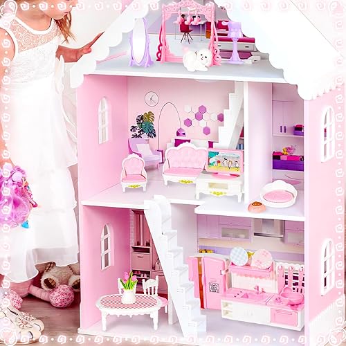 Miniatura 7 de Juego de muebles en miniatura de 92 piezas, accesorios a escala 1:12, mini muebles de plástico para dormitorio, sala de estar, baño, cocina, pequeña
