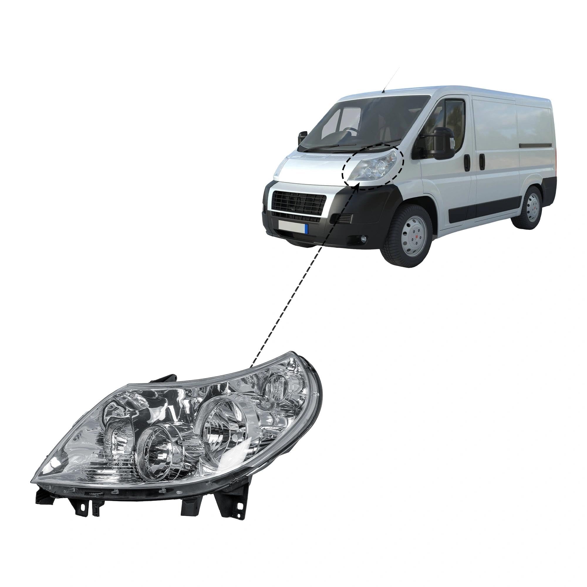 Phare avant gauche côté conducteur avec moteur phare pour Fiat Ducato Citroën Jumper Peugeot Boxer 2011-2014