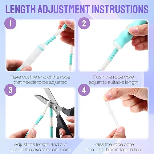 Miniatura 4 de Yunsailing Paquete de 20 cuerdas de saltar para adultos y niños, 9.2 pies de longitud ajustable, cuerda de saltar segmentada libre a granel, cuerdas