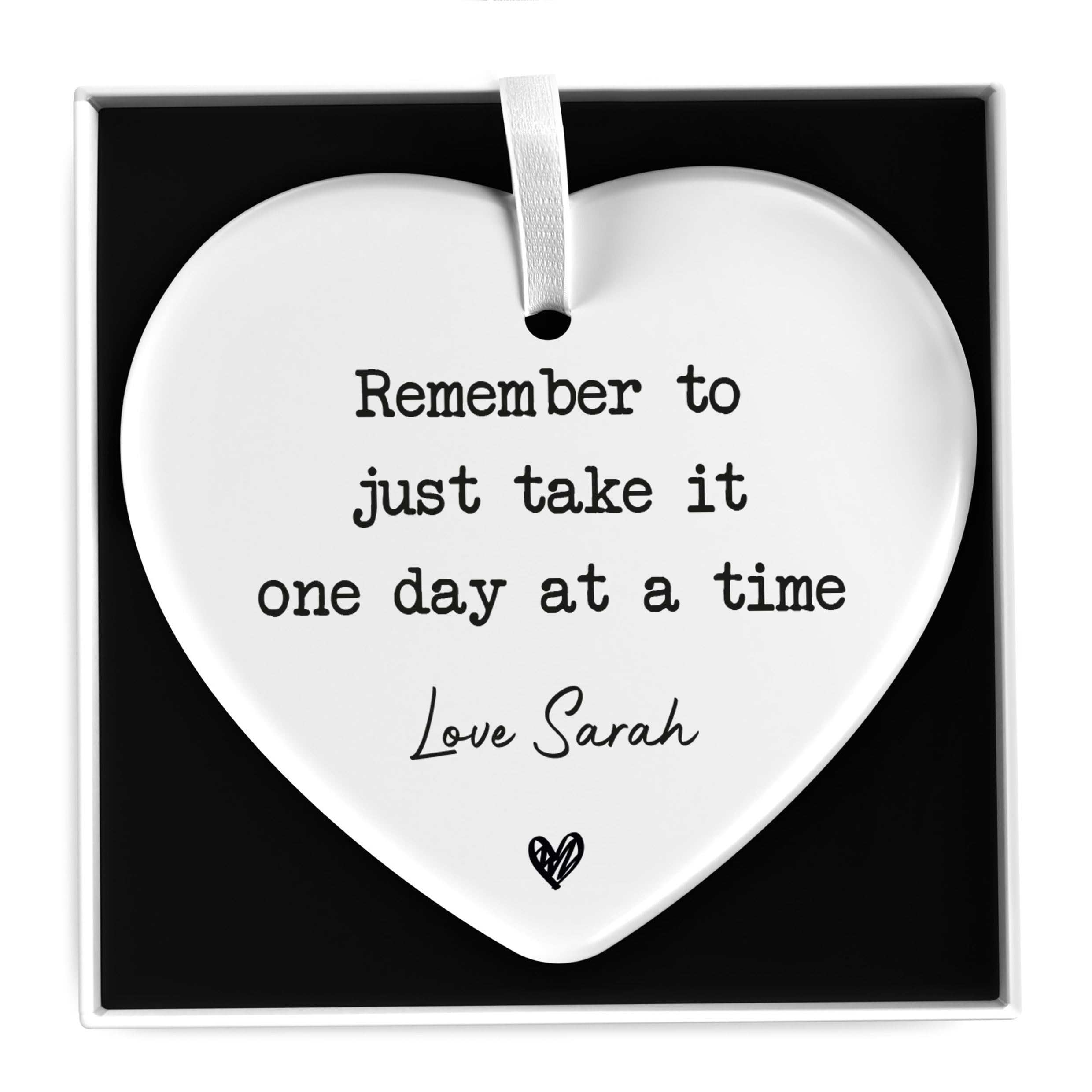 Beecreative Personalised Take It One Day At A Time Gift, Bereavement Gift, Sympathy Gift For Friend, Thinking Of You Gift, Tough Times Gift, With Gift Box