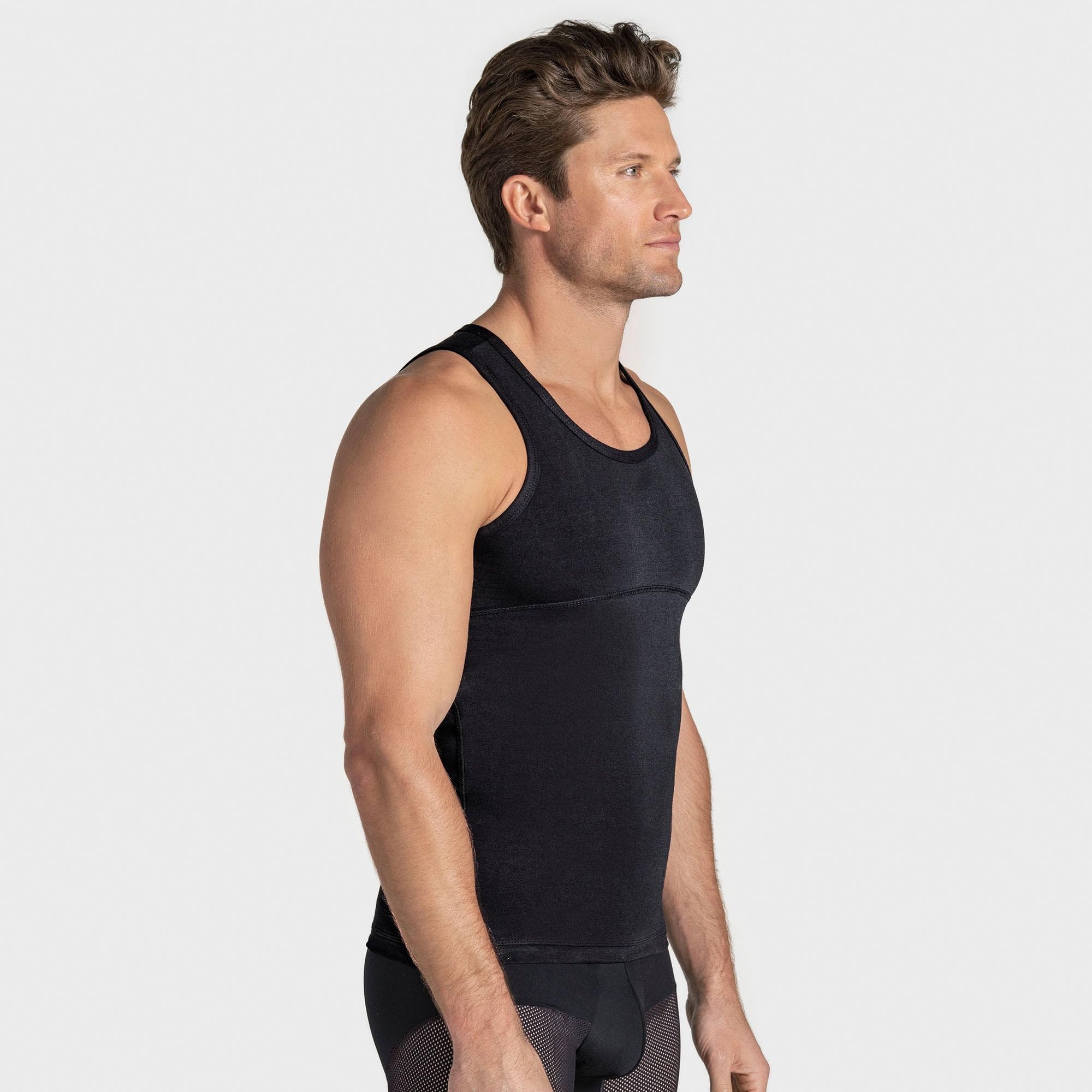 Leo Camiseta de Comprensión Hombre con Tirantes - Faja Reductora Interior Hombre Individual o Paquete