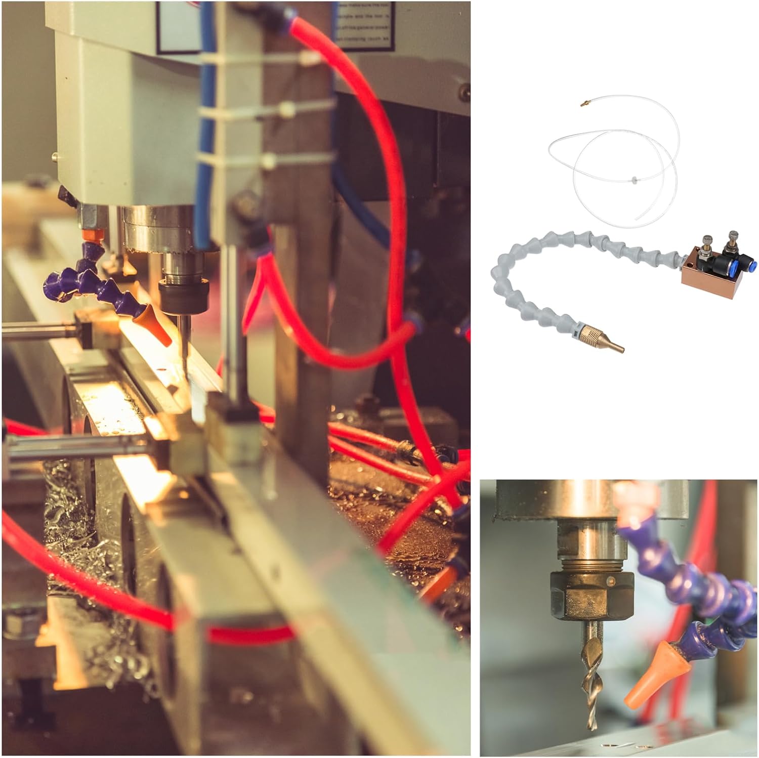 Lathe Nozzle Spray System Mist Coolant for Milling and Engraving Efficient Cooling for Tool Longevity and Performance