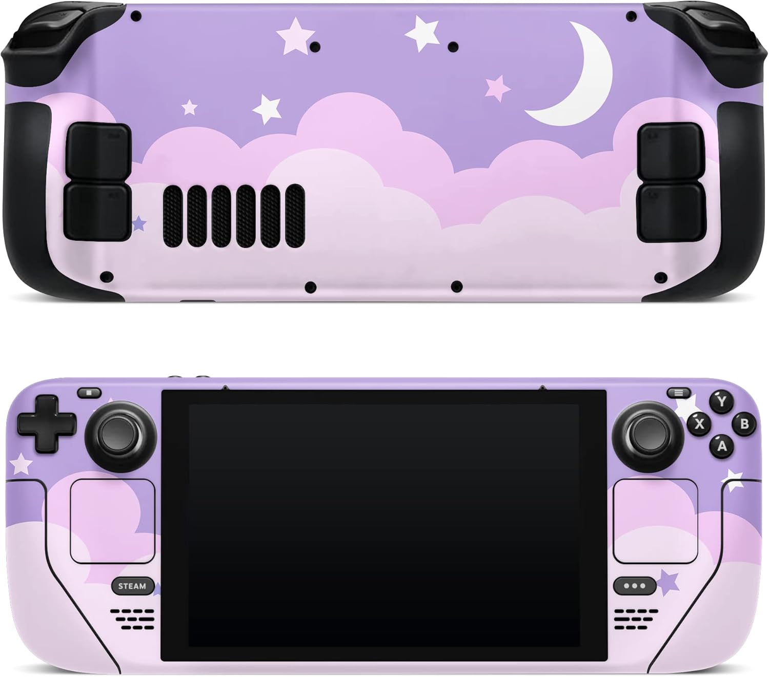 ZOOMHITSKINS Compatible with Steam Deck Skins, Pastel Purple Moon Star