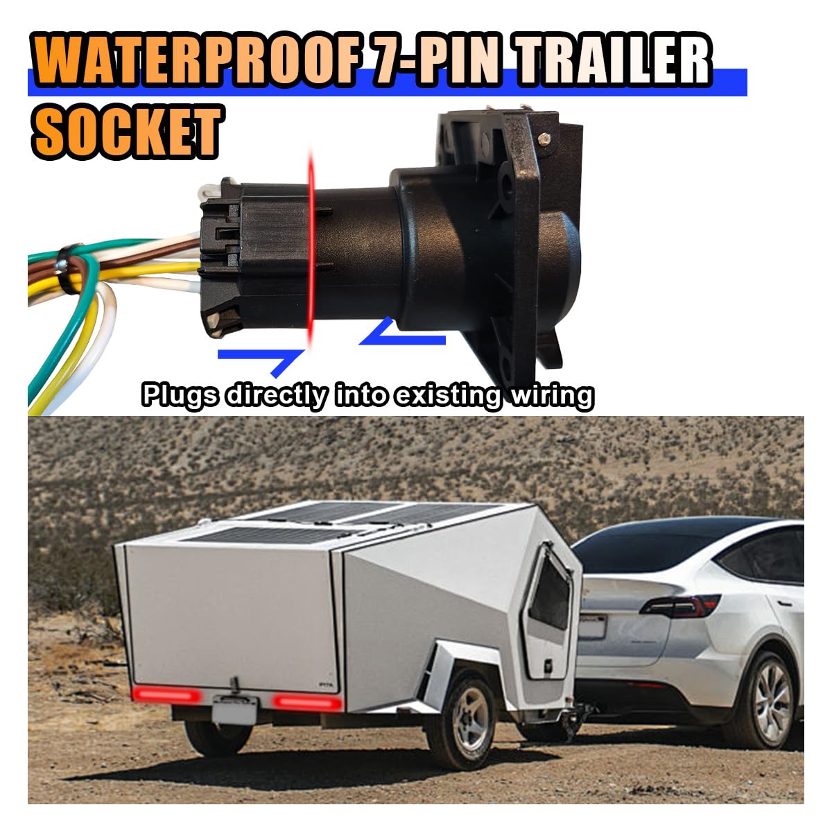 Snapklik.com : Replacement 7-Way RV Blade Socket, USCAR To 7 Pin ...