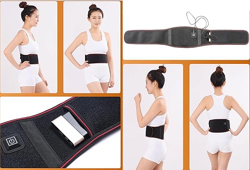 Miniatura 3 de Almohadilla térmica eléctrica para aliviar el dolor de espalda, alivio menstrual, portátil, inalámbrico, 3 niveles de calor, calentador de cintura,