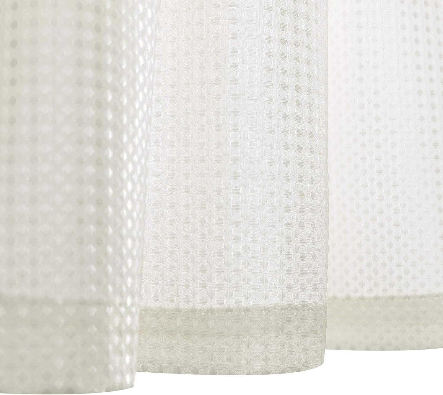 Lazzzy Waffle Textured Kitchen Curtains 36 Inch Wide, Half Window Cafe Drapes, Over Sink, Light Filtering for Bathroom Bedroom Window Rod Pocket 2 Panels, 24 Inch Length, Cream White