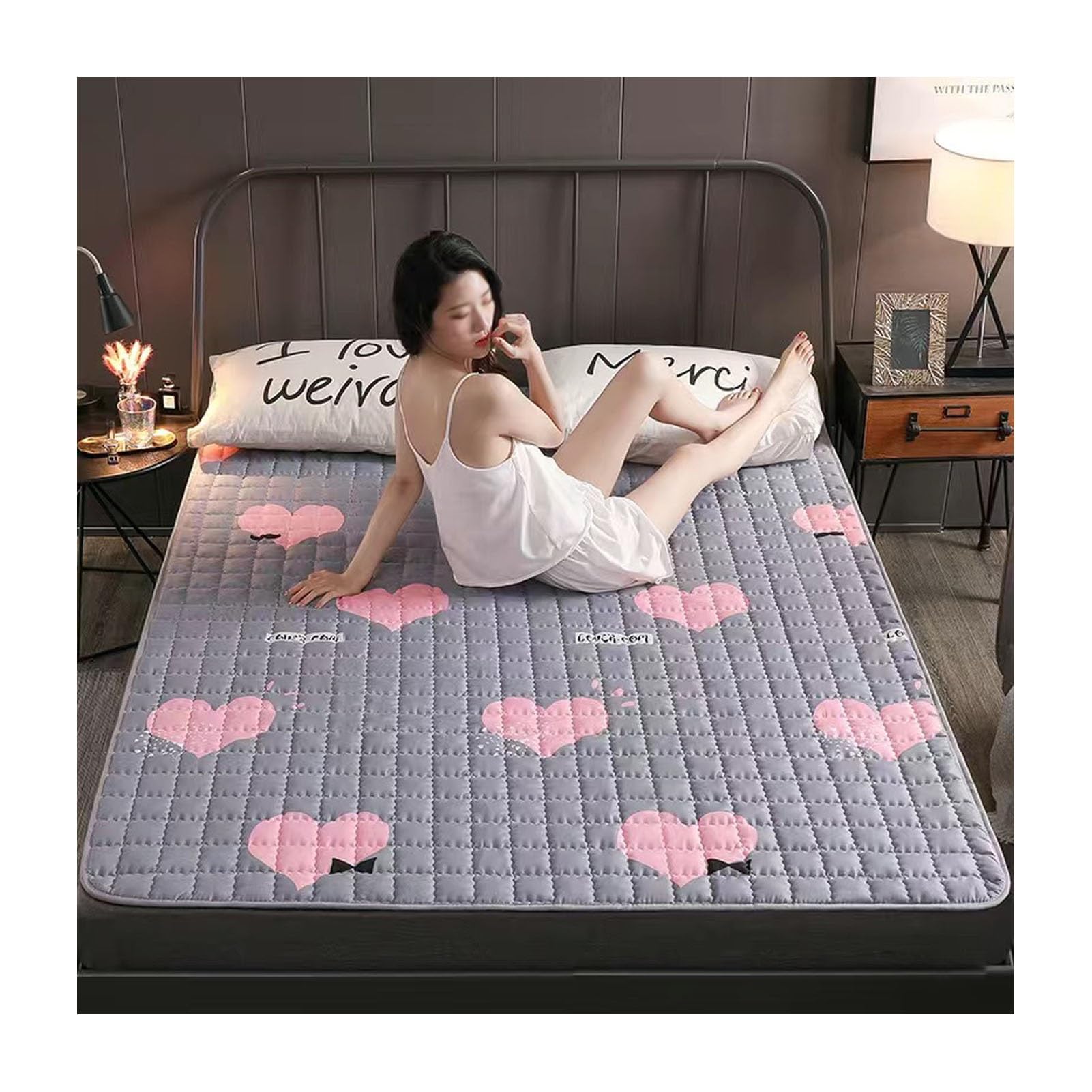 Tatami Sleeping Mat Japanese Futon Mattress Floor Bed Pad Student Dormitory Folding Mattress (Color : A, Size : 90 x 200 cm (35 x 79 inches))