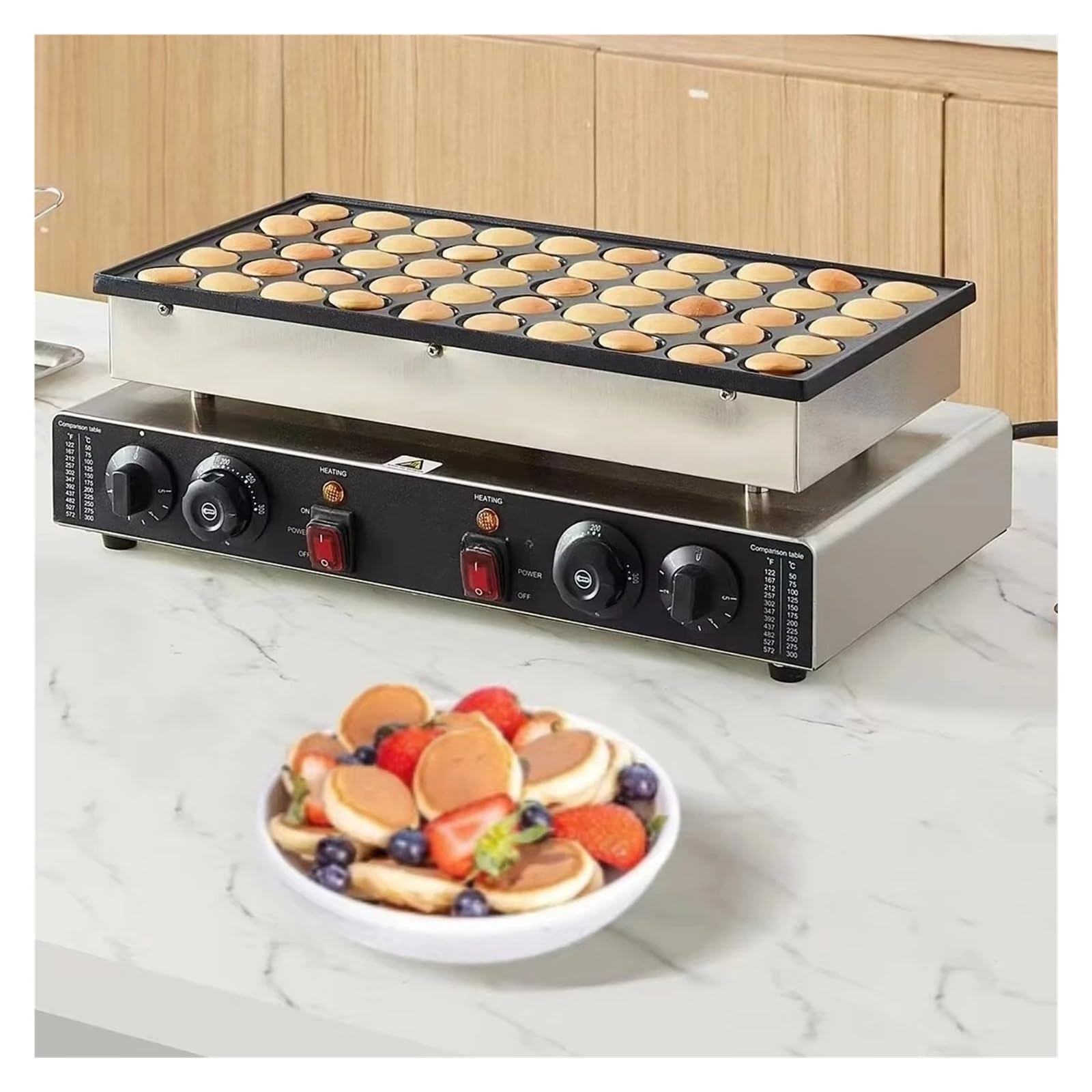 Machine À Crêpes Et Pancakes Dorayaki Professionnelle 50 Pièces, 1700 W, Antiadhésive, Avec Revêtement Gaufrier Mini-crêpière Hollandaise Chauffage Uniforme Et Rapide