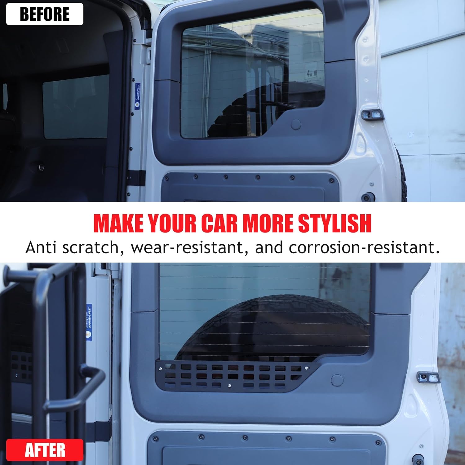 Tailgate Window Molle Panel Storage Fence for INEOS Grenadier 2020-2025, Rear Cargo Shelf Rack, Trunk Modular Panel Organizer Basket Holder Carrier, Back Door Window Modular Storage Guardrail (Right)