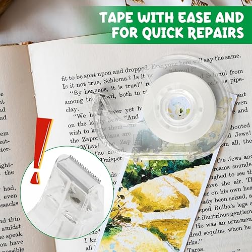 Miniatura 5 de Rollos de cinta transparente, paquete de 12 cintas transparentes a granel con dispensadores, 710 x 1000 pulgadas, cinta de oficina brillante para