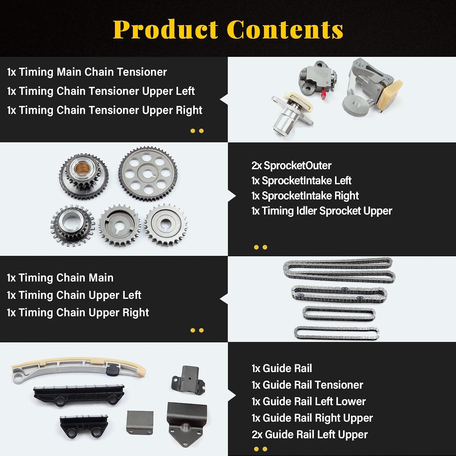 OCPTY Timing Chain Kit for Suzuki for Chevrolet Grand Vitara XL-7 Tracker Vitara 2.7L 2.5L