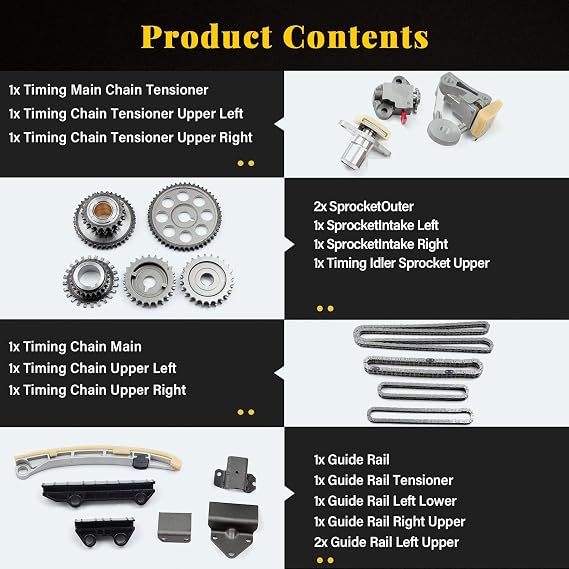OCPTY Timing Chain Kit for Suzuki for Chevrolet Grand Vitara XL-7 Tracker Vitara 2.7L 2.5L