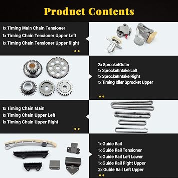 OCPTY Timing Chain Kit for Suzuki for Chevrolet Grand Vitara XL-7 Tracker Vitara 2.7L 2.5L