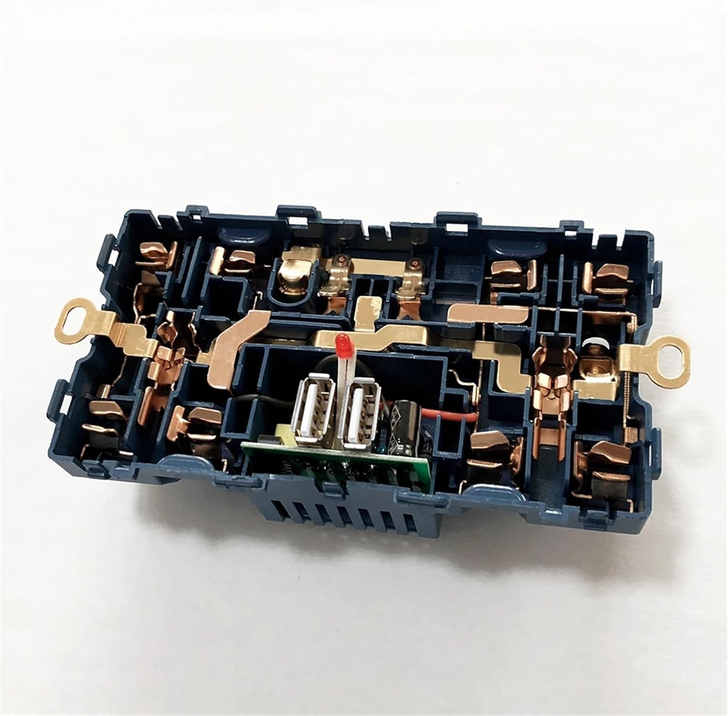 Wall Power Socket Universal 5 Hole, 2.1A Dual USB Charger Port,146mm*86mm, LED Indicator, UK Standard USB Switched Outlet(White)