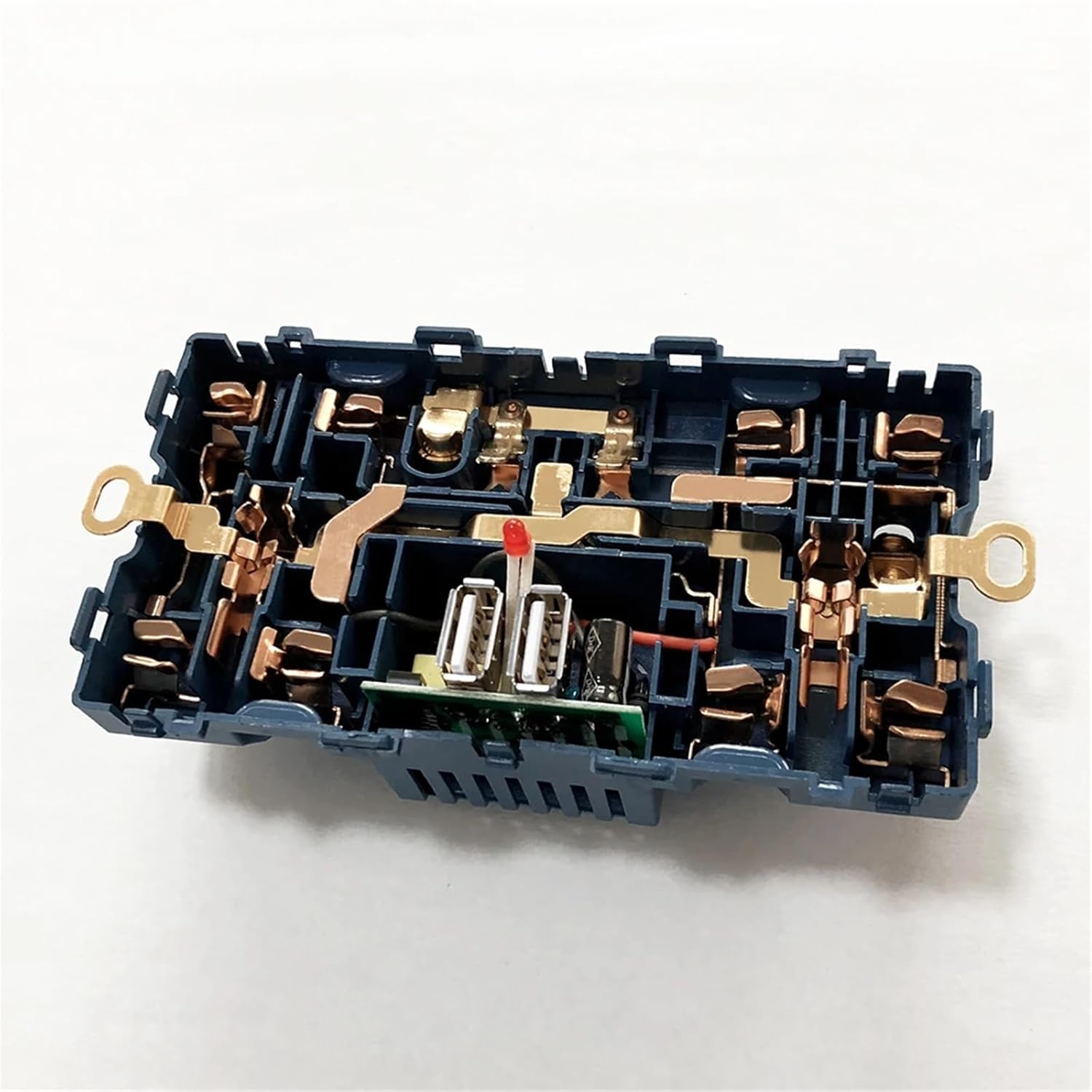 Wall Power Socket Universal 5 Hole, 2.1A Dual USB Charger Port,146mm*86mm, LED Indicator, UK Standard USB Switched Outlet(White)