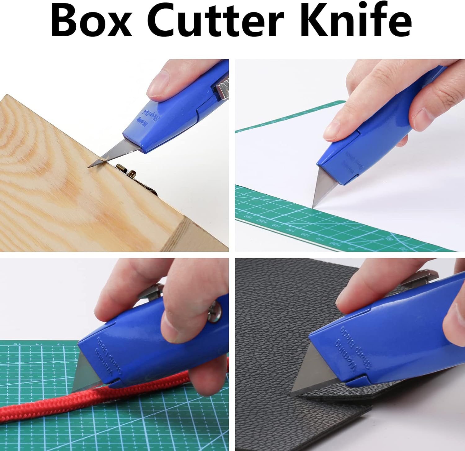 DIYSELF 2Pack Utility Knife Box Cutter Retractable and 50Pack Utility Knife Blades Box Cutter Blades