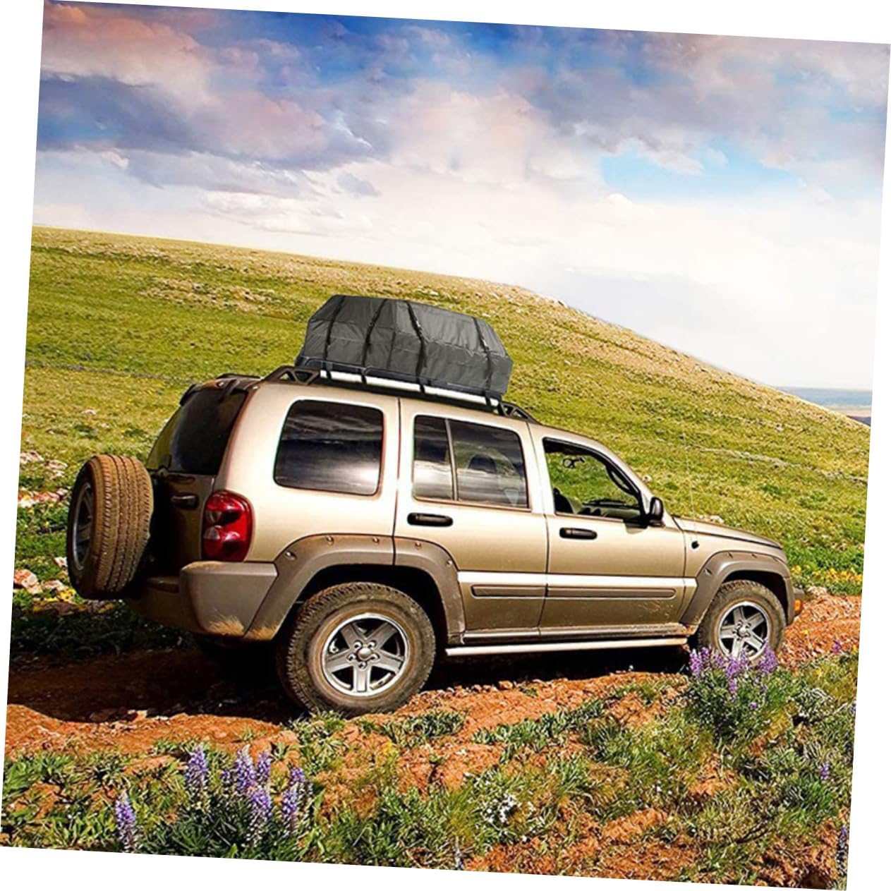 Cabilock 1Pc Car Rooftop Cargo Bag Durable Carrier with Non Slip Mat Capacity Travel Storage for Vehicle Roof for Heavy Luggage