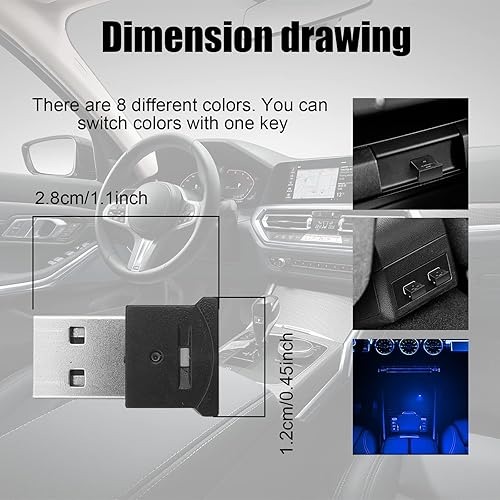 Miniatura 2 de Dos luces inteligentes LED USB universales, brillo ajustable 8, luces ambientales LED interiores RGB, 5V DC, mini luces ambientales para el maletero