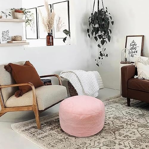 Miniatura 4 de Funda de puf sin relleno, taburete de piel sintética, solución de almacenamiento de 20 x 12 pulgadas, puf (sin relleno), reposapiés para sala de