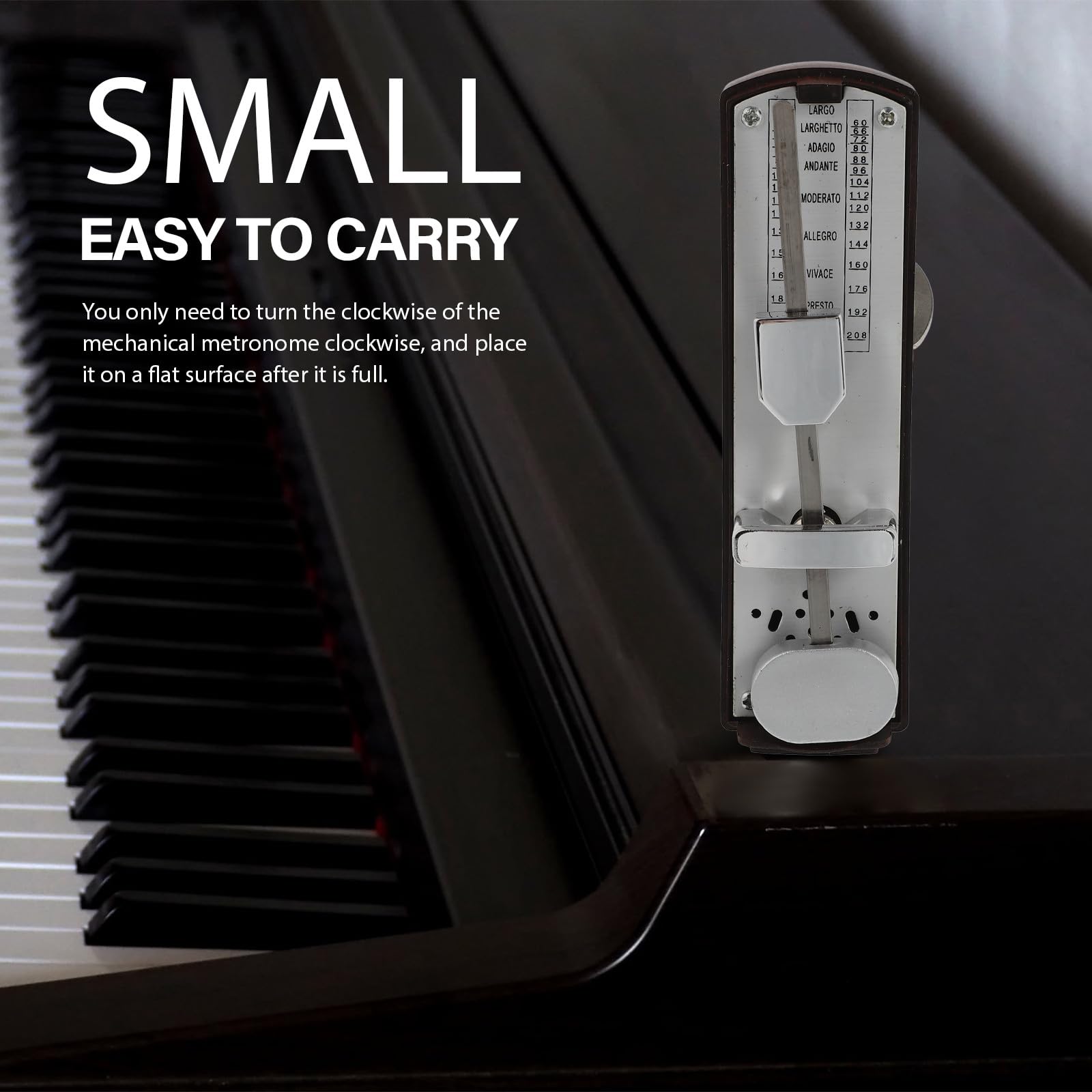Mechanisches Metronom mit Einstellbarem Tempo Präzisem Taktgeber für Klavier Gitarre und Trommel Langlebige Skala Universelles Musiker Zubehör