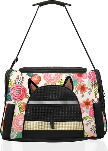 Pet Carrier Bag Travel Carrier for Cats Dogs Puppy Comfort Portable Pet Bag Waterproof & Durable Floral Print Dog
