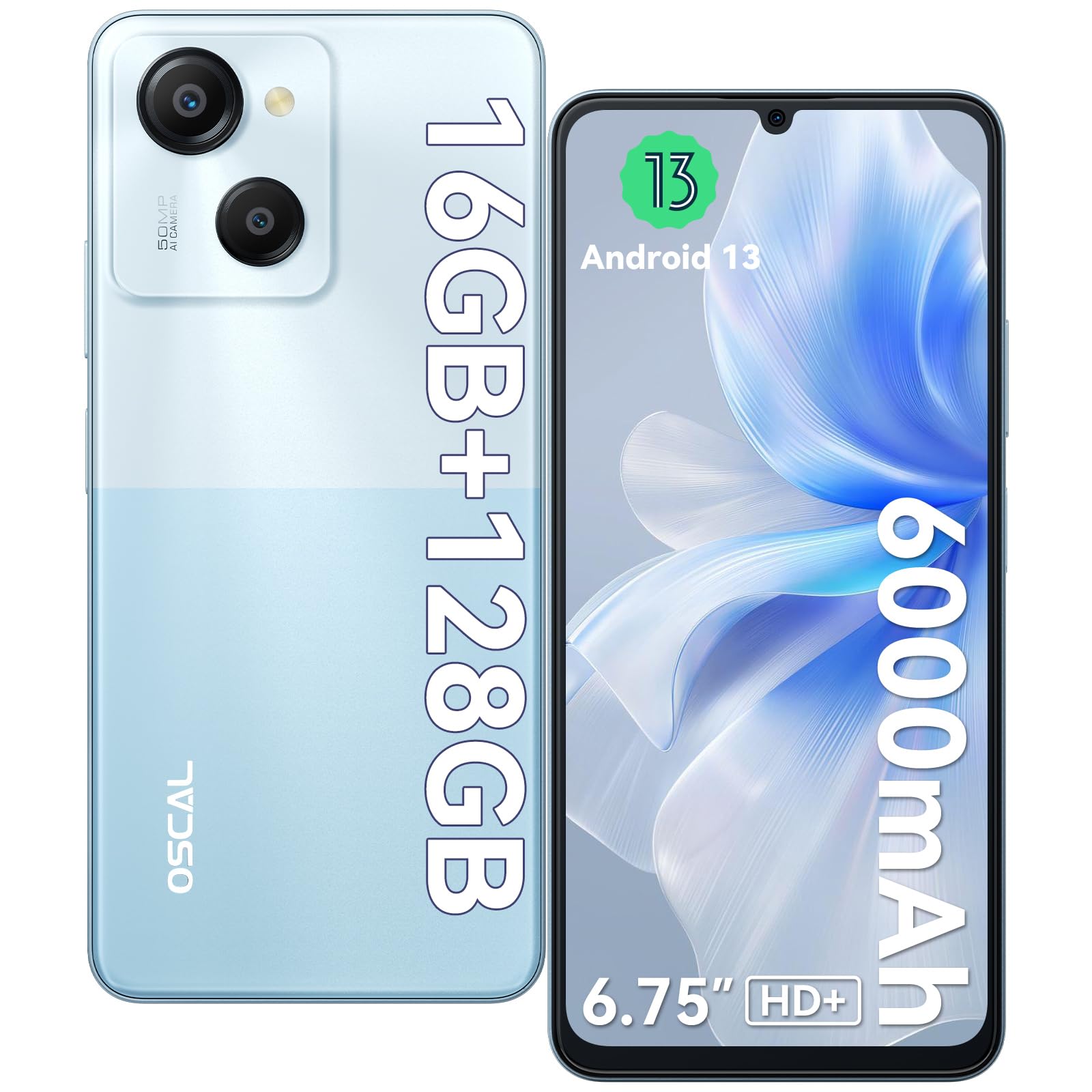 OSCAL Telephone Portable, C30 Smartphone Pas Cher, 7GO RAM 32Go ROM/TF