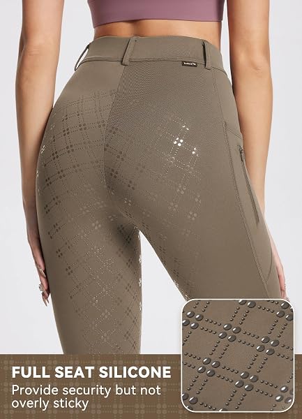 BALEAF Pantalones de equitación de invierno para mujer, con forro polar, con bolsillos con cremallera - 4
