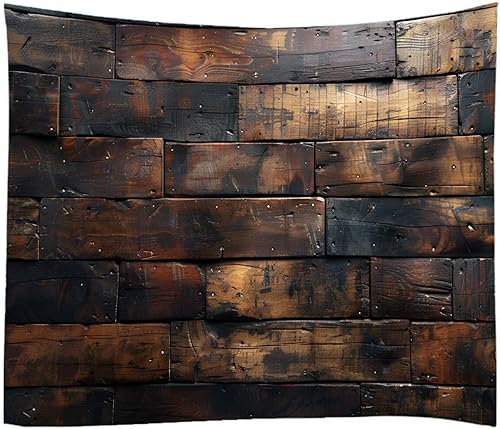 Miniatura 2 de Tapiz estético de tela de pared, tapiz decorativo de madera, retro, para oficina, fondo de habitación, para dormitorio, jardín al aire libre,