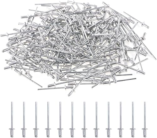 Glarks Juego de remachadores resistentes, 210 piezas de remaches ciegos de aluminio y una pistola de remache profesional para trabajos de chapa,