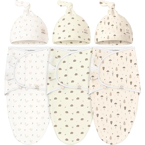 Miniatura 18 de KeaBabies Paquete de 3 mantas envolventes para recién nacidos, niñas, niños con gorros - Sacos de dormir suaves y orgánicos para bebés, juego de