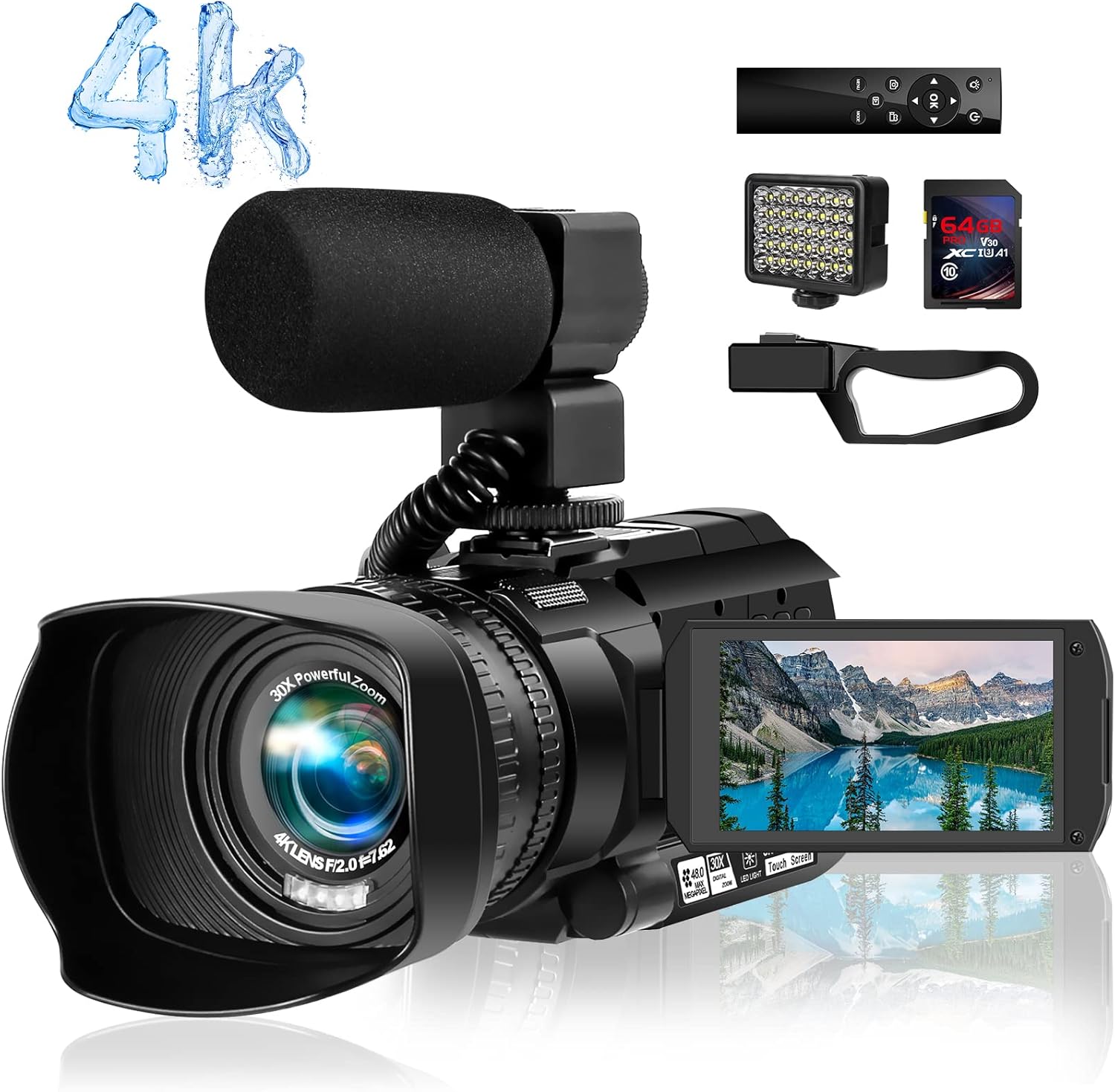 KUCIYA 4K Video Camera 48MP 60FPS Camcorder Auto Fucus Digital Camera
