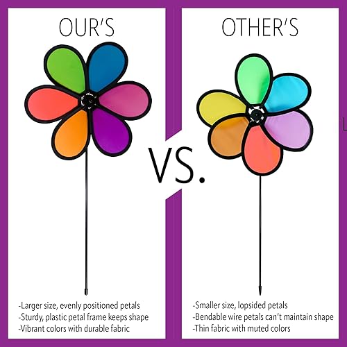 Miniatura 4 de In the Breeze 2735 - Girador de flores de 6 pétalos, flor de fusión de neón de 10 pulgadas, paquete de 3, 2735