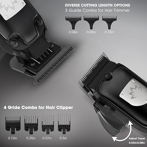 Miniatura 9 de Karrte Recortadora de barba profesional para hombres, recortadora de pelo recargable, afeitadora eléctrica para cortar el cabello, kit de aseo para