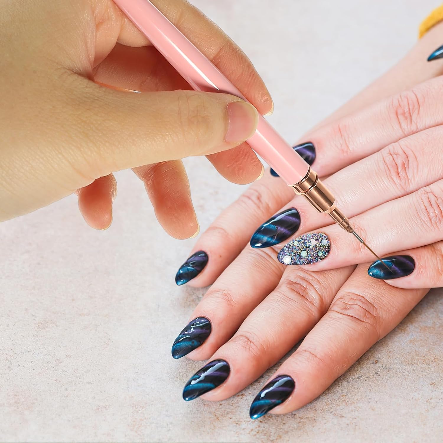 Mipcase 5pcs nail art pens nail line painting pen fiber wool manicure pens nail Paint pen Nail supplies Nail pencil drawing tool nail pens fine pen Japanese-style