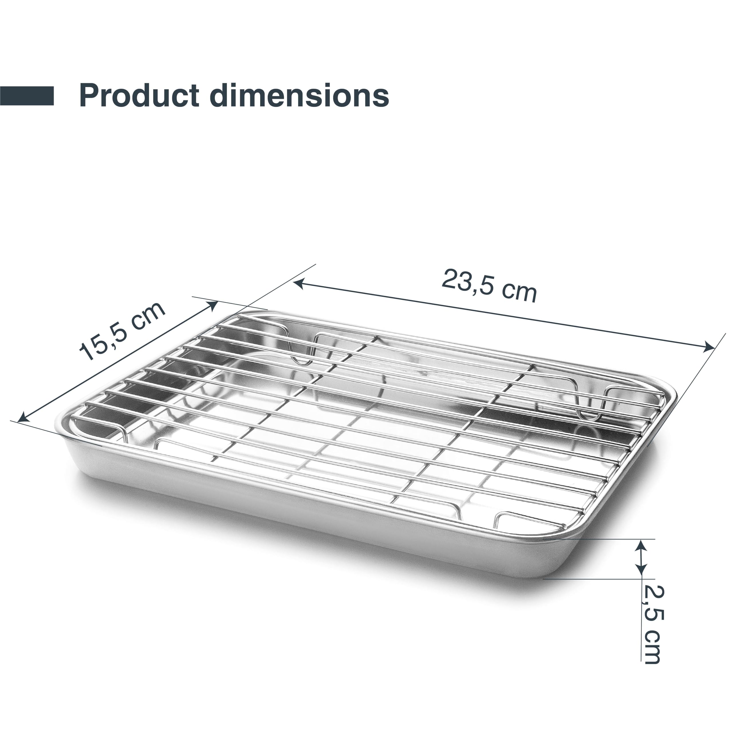 Plateau Multicuisine Lacor Essential Rack Inox 23,5x15,5 Cm – Four, Congélateur, Rôtir & Refroidir