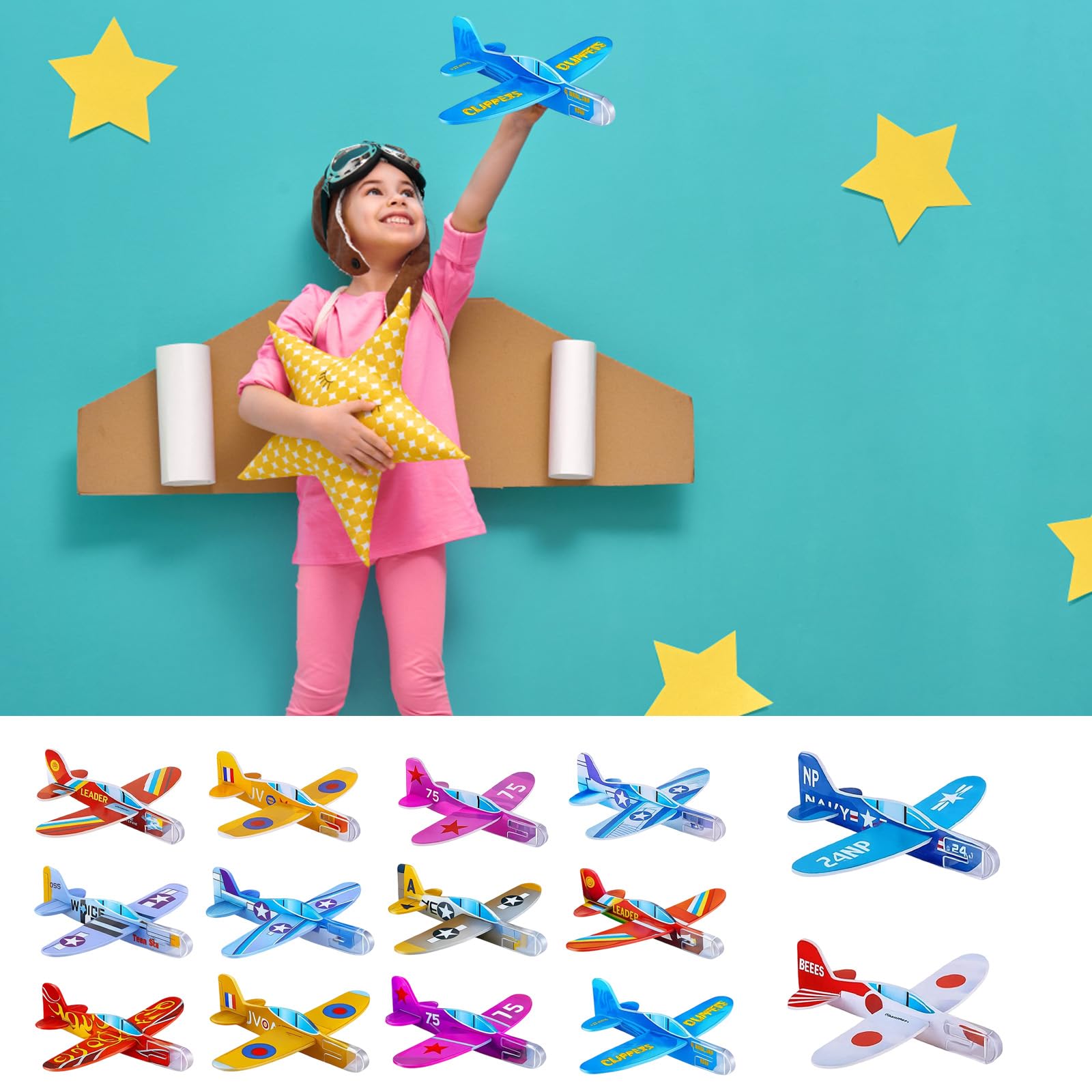QhgPnt 25 Pcs Glider Planes for Kids Foam Airplanes for Outdoor Activities Easy to Assemble Flying Toys - Image 3