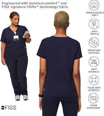 FIGS Casma Scrub Top for Women Classic Fit, 3 Pockets, Four-Way Stretch, Anti-Wrinkle