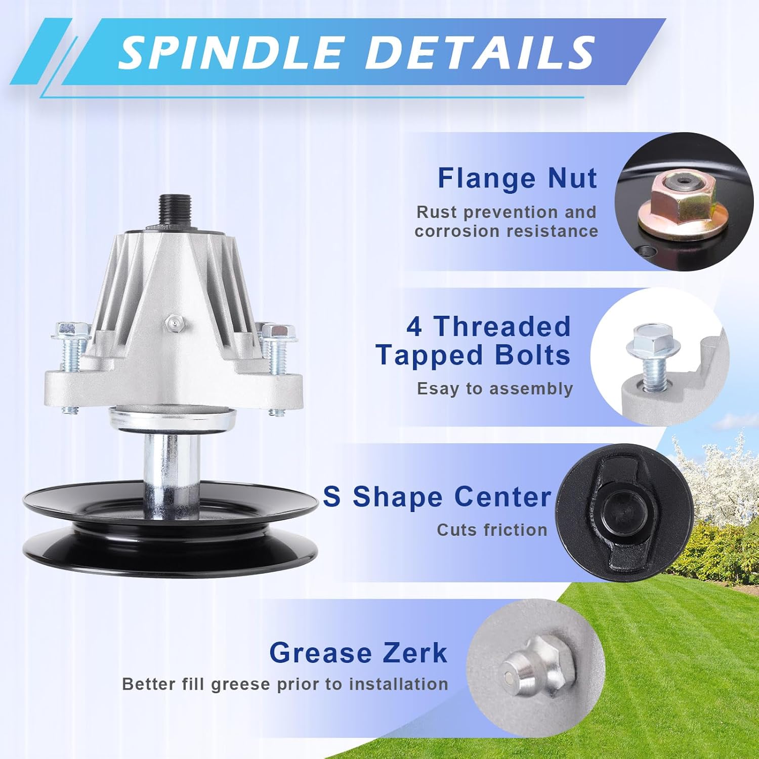 54 inch Deck Spindle Blade Kit for M TD T Roy Bilt C ub Cadet Crafts man XT1 GT54 ST54 ZT1-54 Includes 3 Spindle 618-09236, 3 Blades 742P05086