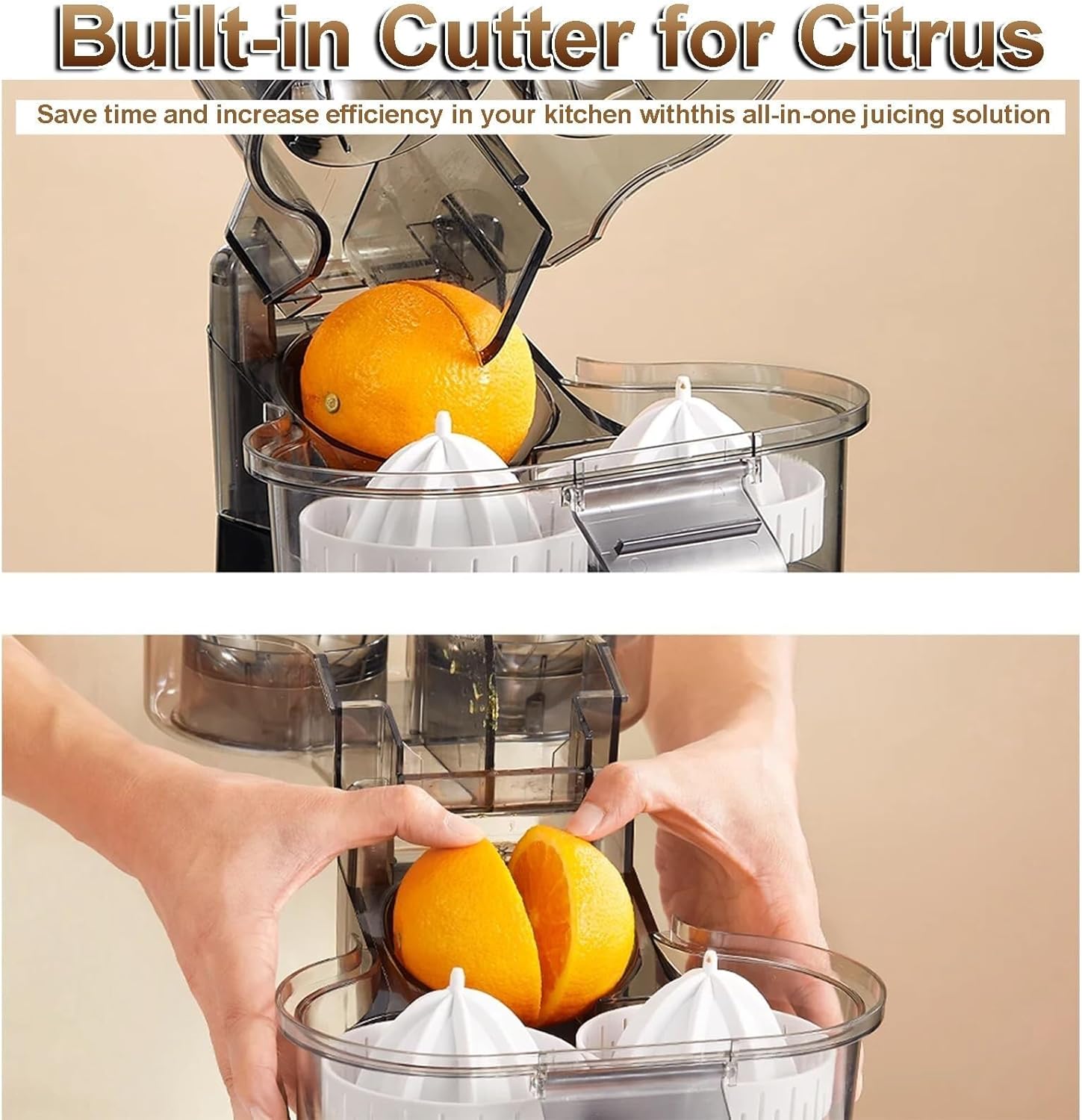 100W Electric Juicer Machine, 500ml Twin Citrus Juice Maker With 18000 RPM Powerful Motor, Easy To Clean And Dishwasher-safe Parts, Fresh Hand Pressed Orange(Silver)